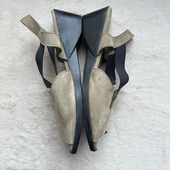 Arche Tan Nubuck Black Elastic Criss Cross Strap Heeled Sandal Women EU 40 US 9 - Picture 5 of 16